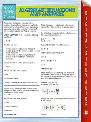 cover image of Algebraic Equations and Answers